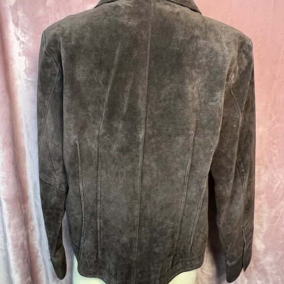 Jules & Leopold Womens Brown Distress Leather Button Down Jacket Size XL - Picture 6 of 8